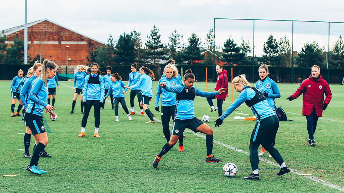 RONDO: Nikita Parris gives chase.