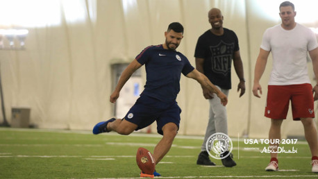 TAKING A PUNT: Aguero goes NFL