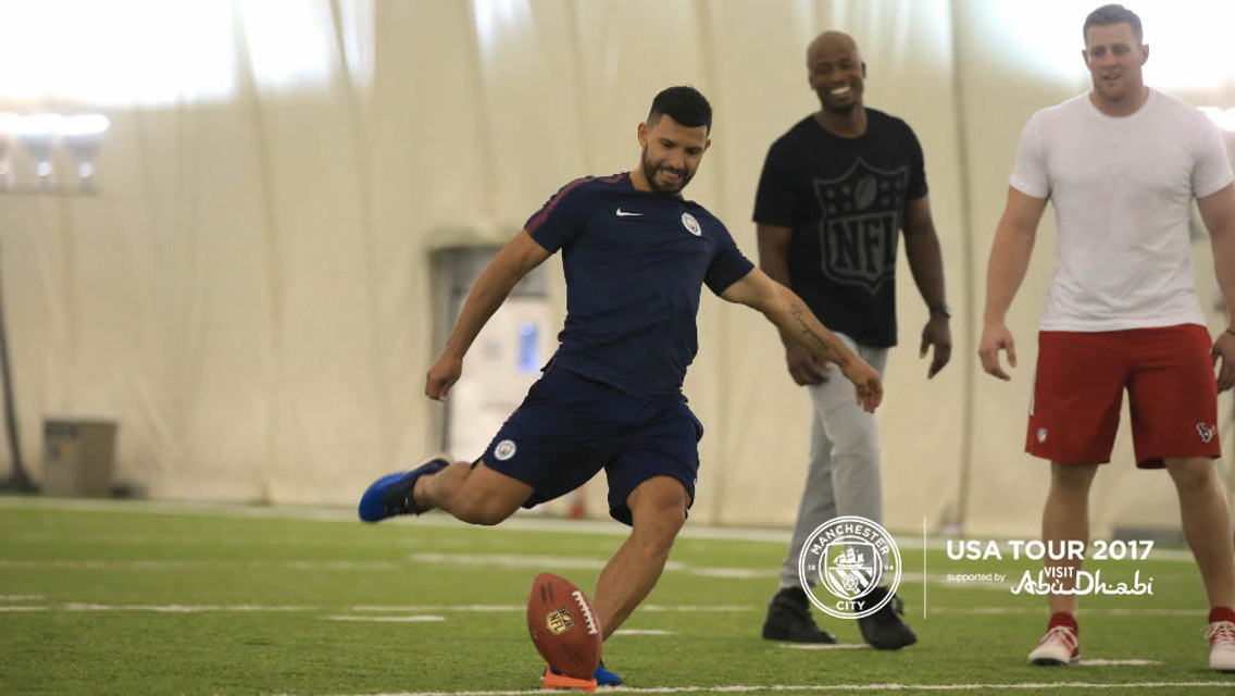 TAKING A PUNT: Aguero goes NFL