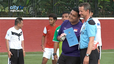 City u15s visit disabled footballers in Singapore