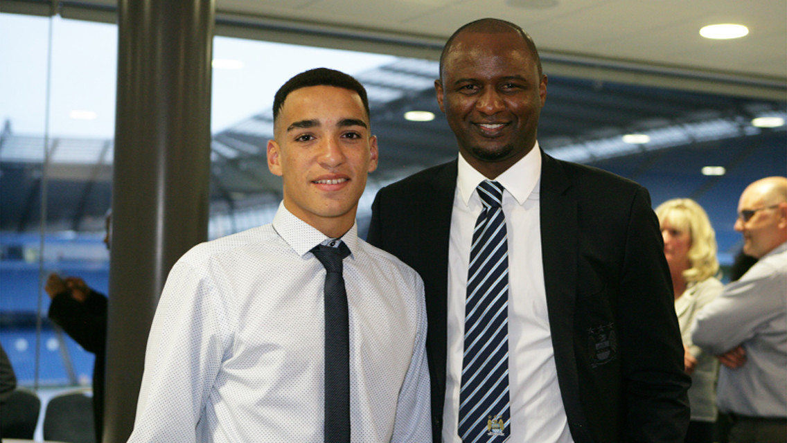 Kean Bryan poses alongside Patrick Vieira.