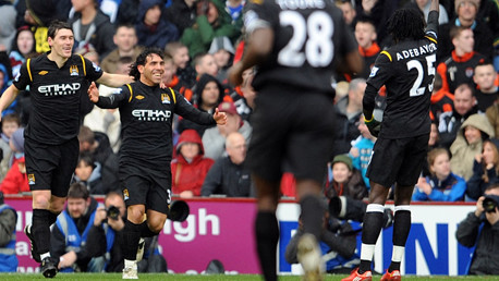 Emmanuel Adebayor celebrates