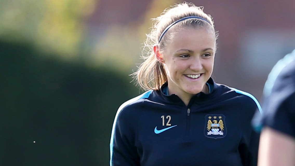 RISING STAR: Georgia Stanway enjoying a training session