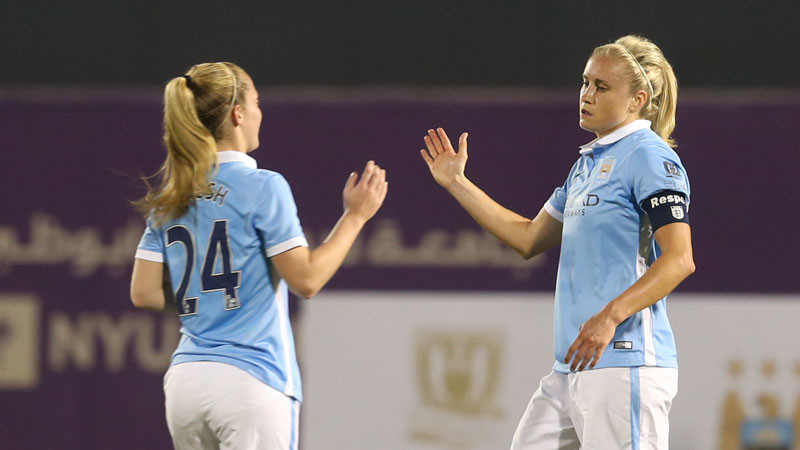 Steph Houghton celebrates her goal