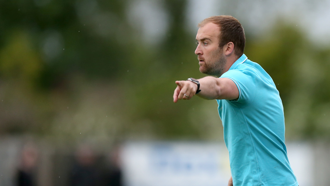 THE BOSS: Nick Cushing delivers instructions from the touchline