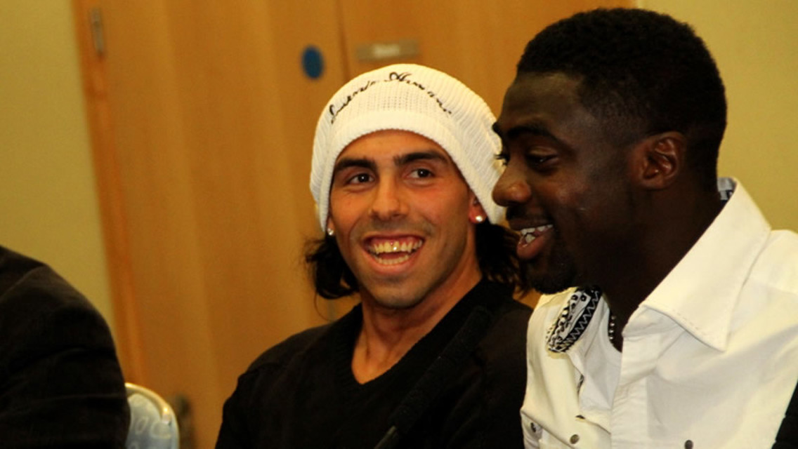 tevez and toure at the fans forum