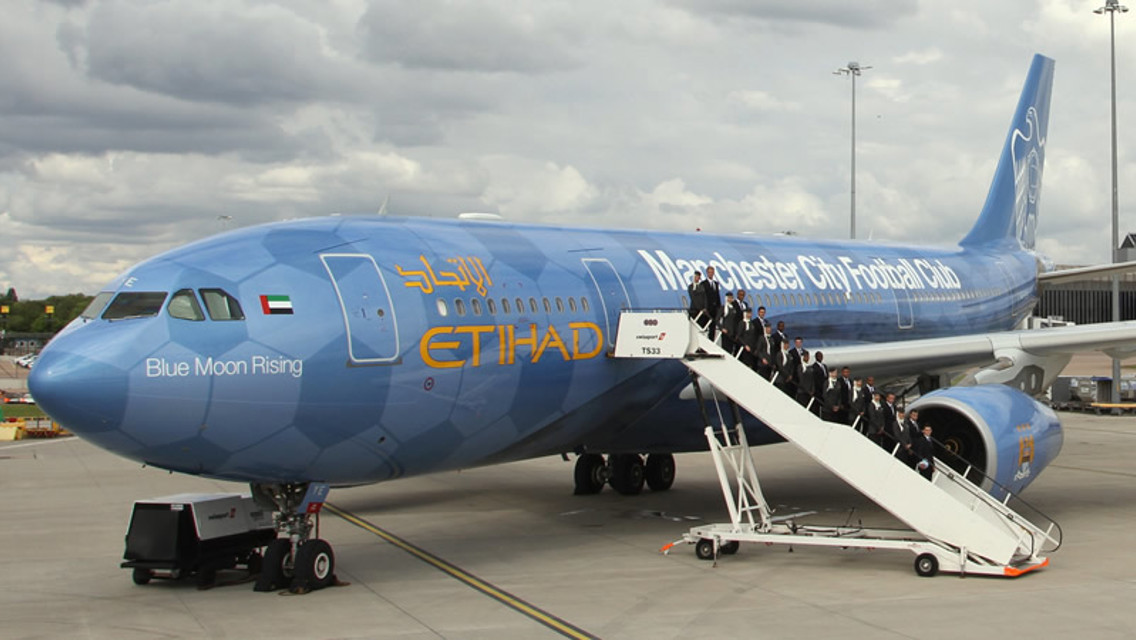 Etihad Manchester City plane