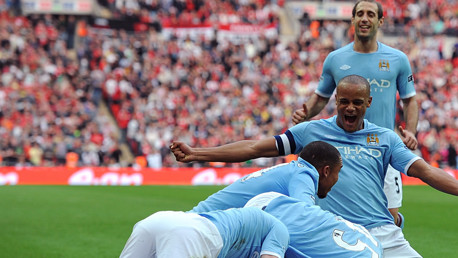 Team celebrate at Wembley