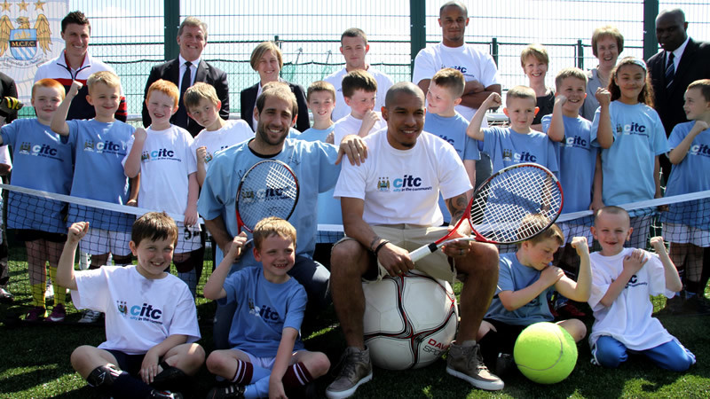 Tennis and football centre launch with MCFC