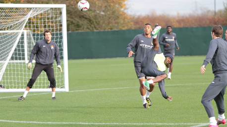 things get acrabatic at carrington training pre birmingham