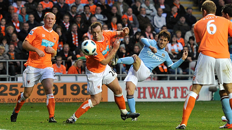 David Silva in action at our away win to blackpool