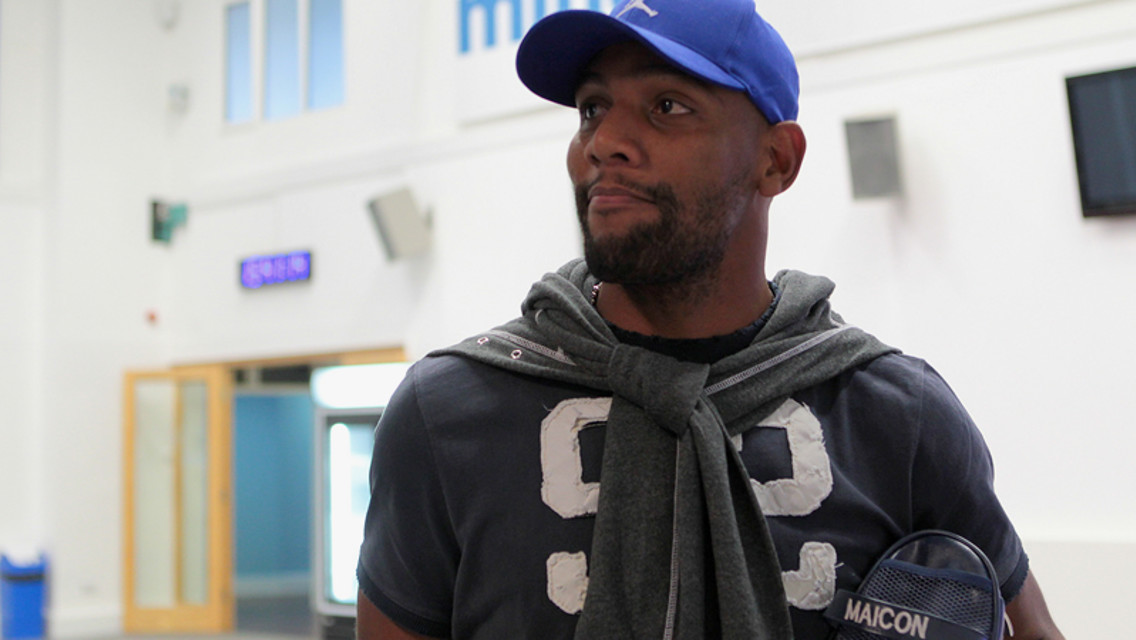 Maicon bids farewell after an enjoyable first day - looks like he's settled in already...