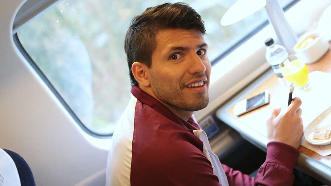 Sergio takes a break from texting to crack a smile for the camera
