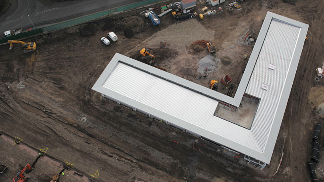 It looks like a flying wing but this is where all the equipment will be stored to keep the pitches and so forth in tip-top condition