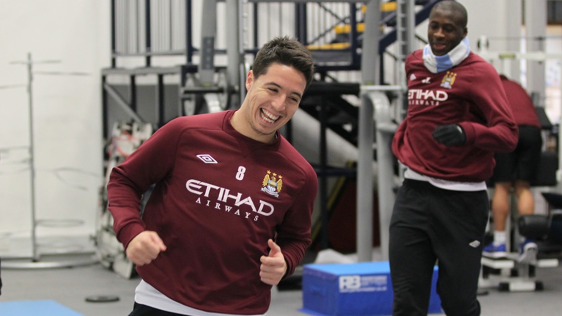 Yaya and Samir get up to mischief in the gym