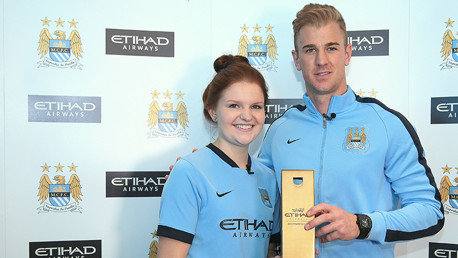Joe Hart presented with Etihad award