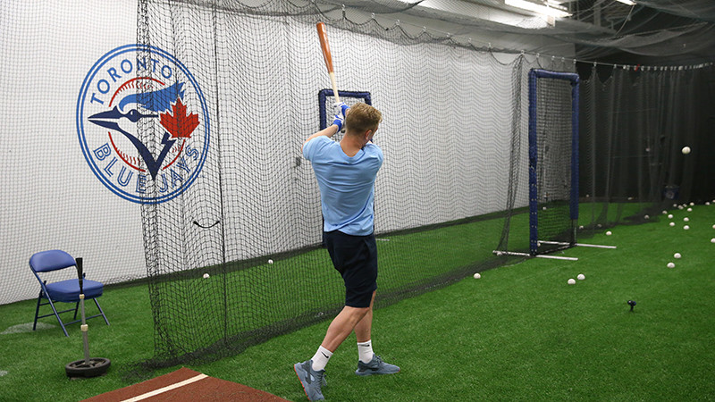 Joe Hart in the batting cage