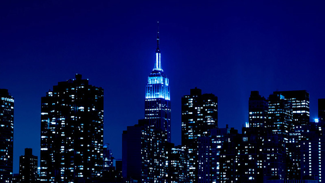 Turn the Empire State building sky blue