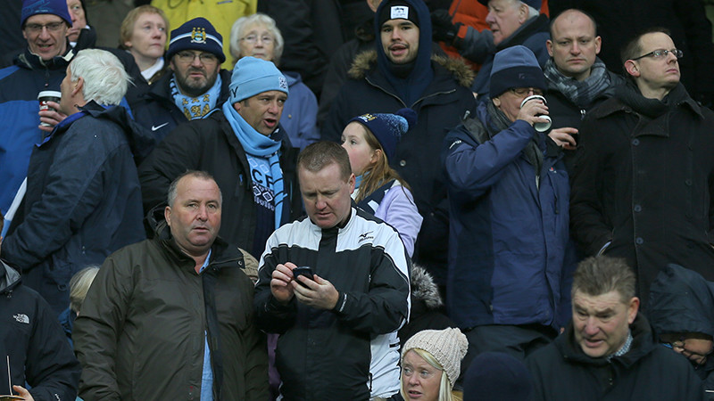 Manchester City fans at the game against Southampton