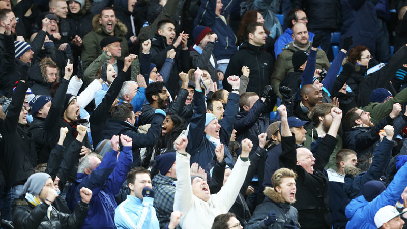 Manchester City fans at the game against Southampton