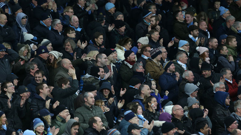 Manchester City fans at the game against Southampton