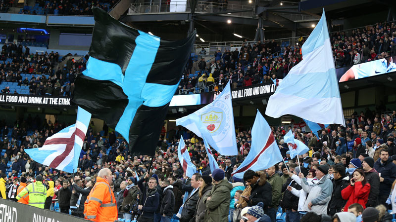Manchester City fans at the game against Southampton