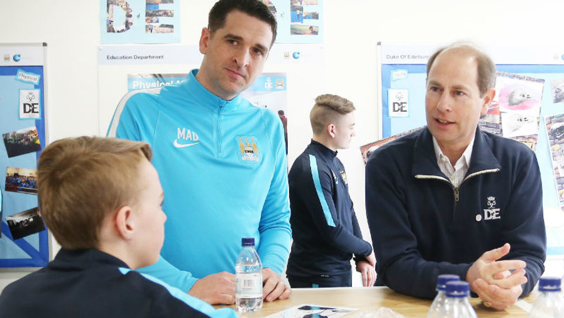 The Duke of Wessex Prince Edward at Manchester City