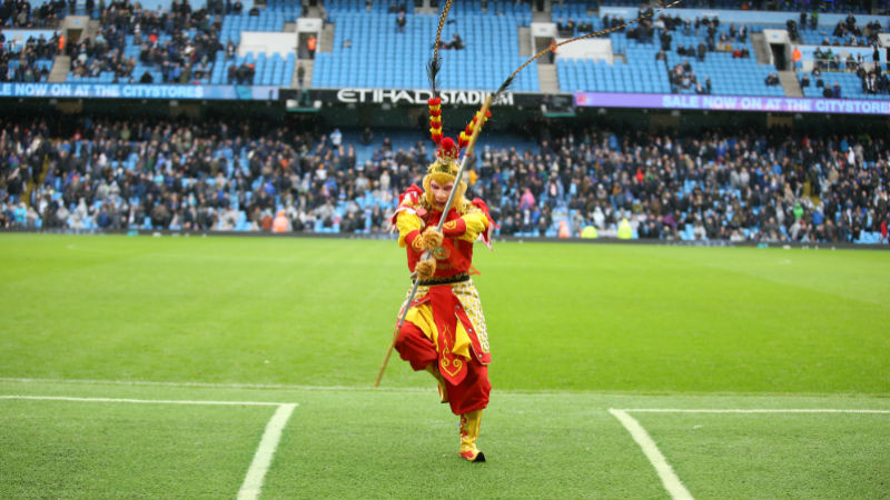 Chinese display at Man City v Leicester