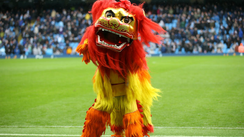 Chinese dragon at Man City v Leicester