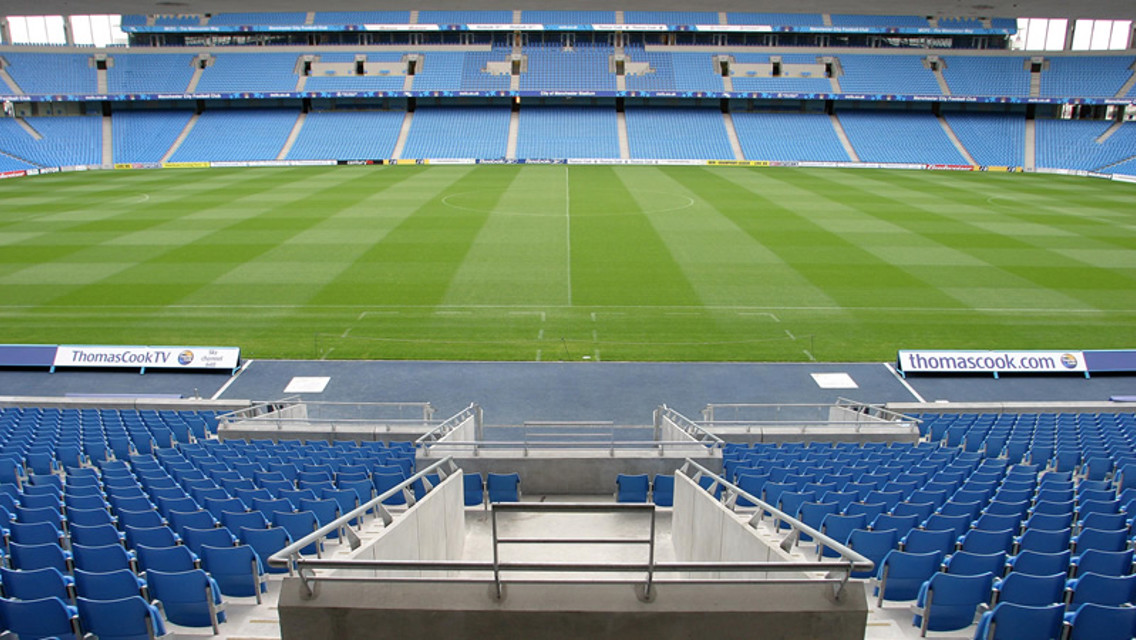 City of Manchester Stadium players tunnel and pitch