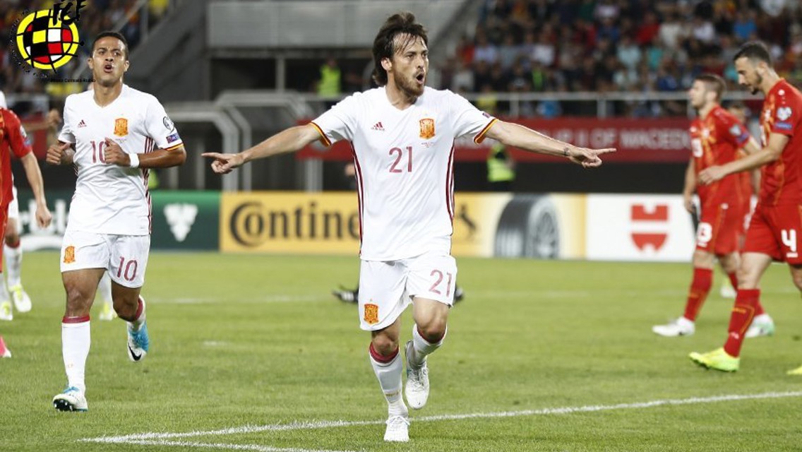 DAVID SILVA volvió a marcar con España ante Macedonia
