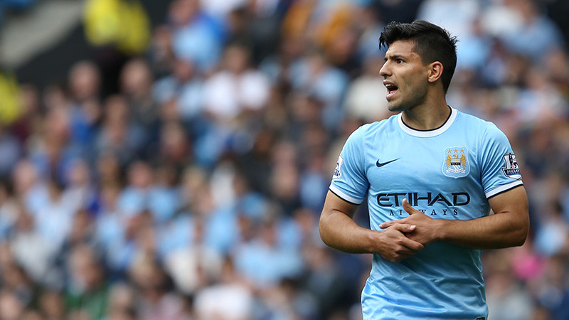 Sergio Aguero Shouting v Hull A39O2570