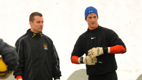 Shay Given and Joe Hart in training 0809