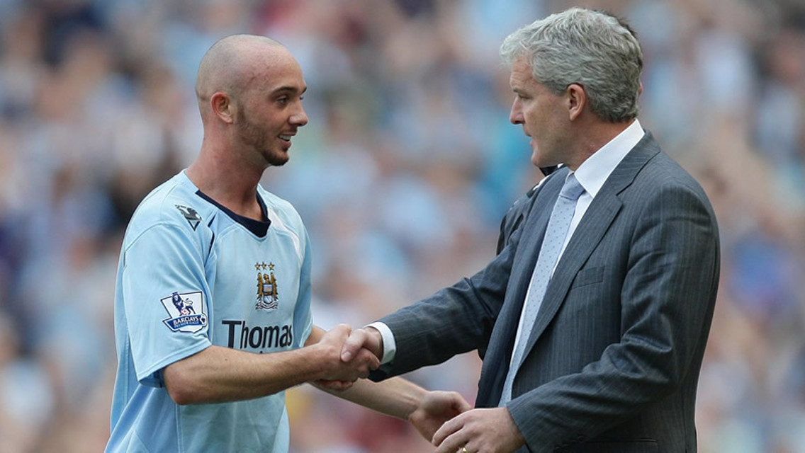 Steven Ireland and Mark Hughes shake hands 0809