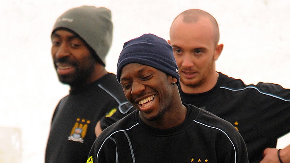 Darius Vassell, Shaun Wright Phillips and Stephen Ireland training 0809