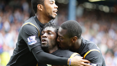 Adebayor celebrates