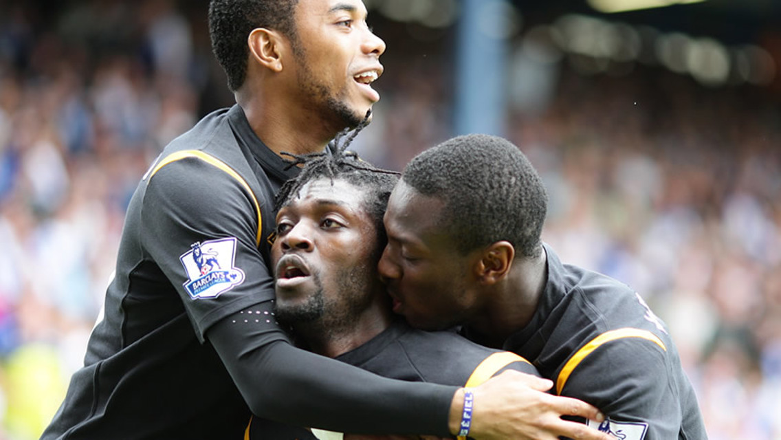 Adebayor celebrates