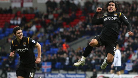 Tevez celebrates