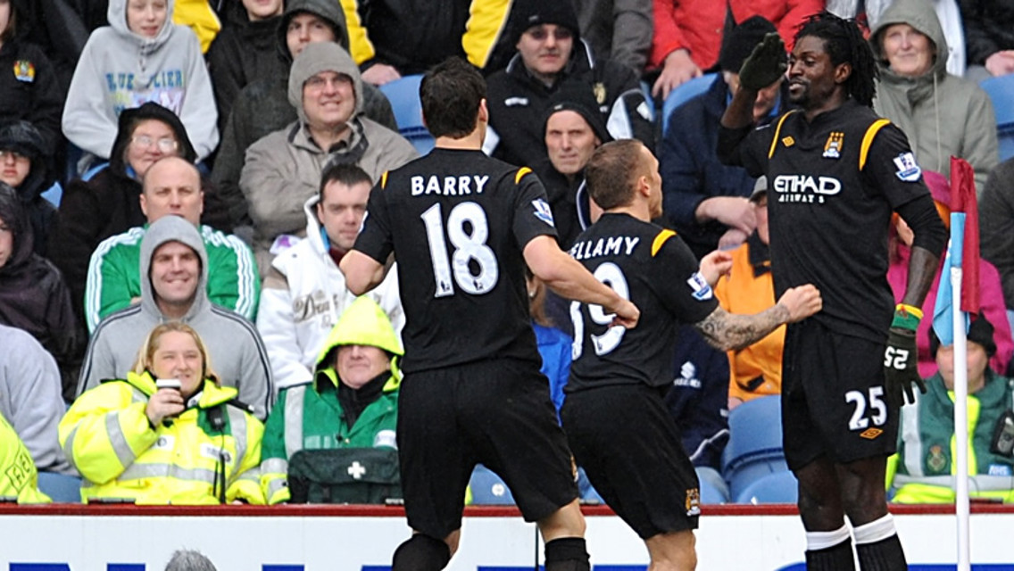 Emmanuel Adebayor celebrates
