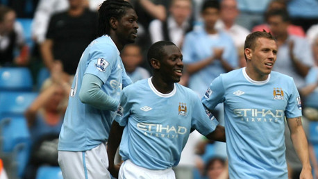 Adebayor, SWp and Bellamy against Celtic