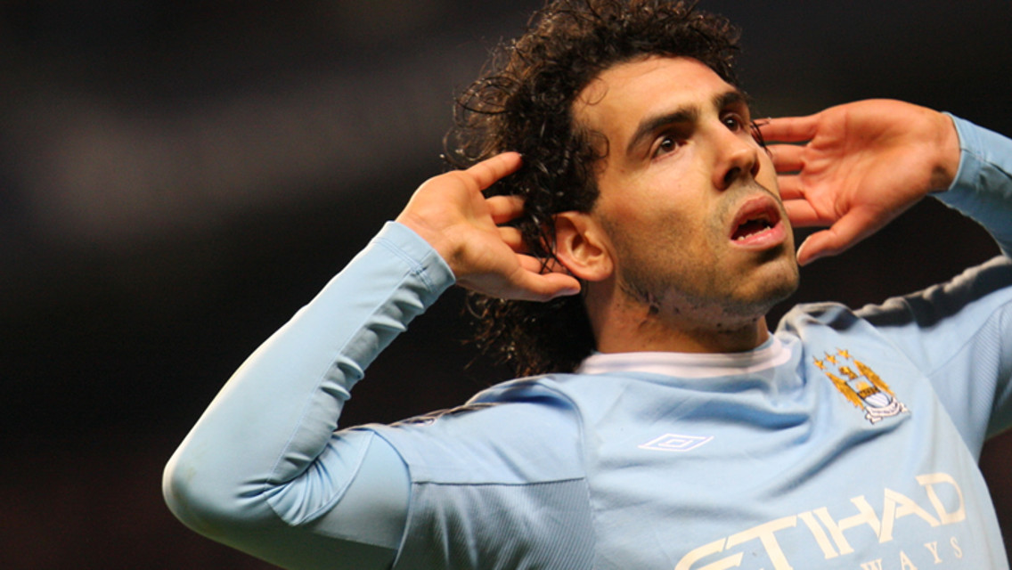 Tevez celebrates