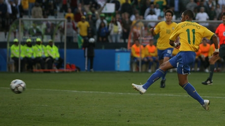 Robinho scores Brazil International June 2009
