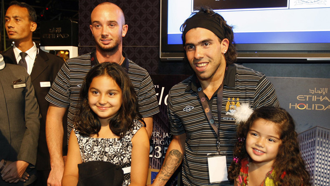 Steven Ireland Carlos Tevez meet fans Abu Dhabi July 09