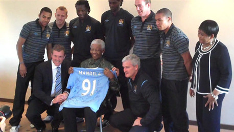 Some of squad with Nelson Mandela