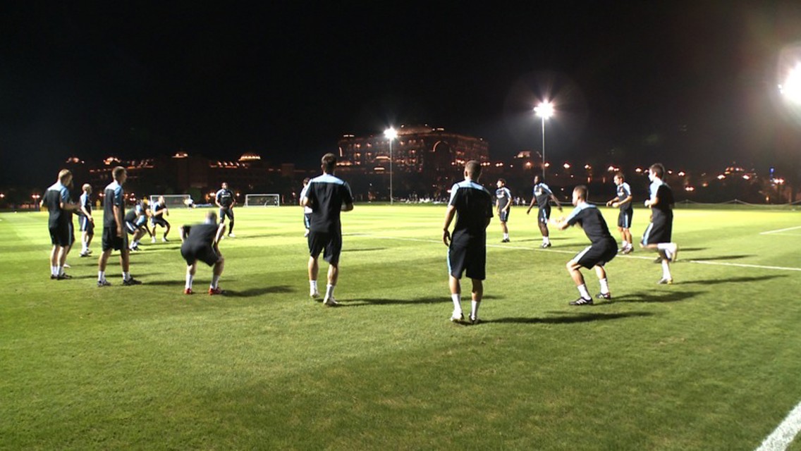 Training in Abu Dhabi at night