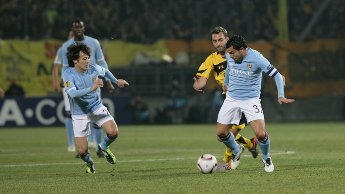 Silva and Tevez in Greece