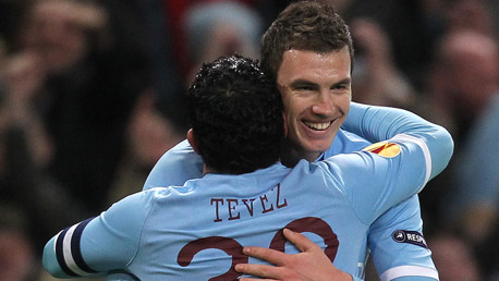Tevez and Edin Celebrate