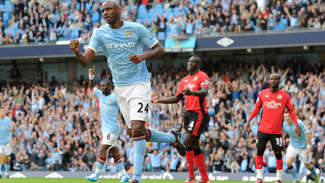 Patrick Vieira celebrates his first goal