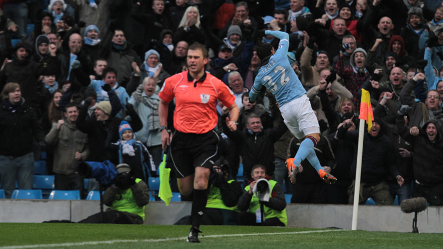 Tevez celebrates