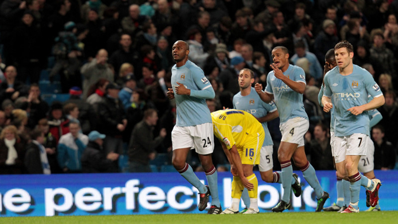 Vieira celebrates v Leicester